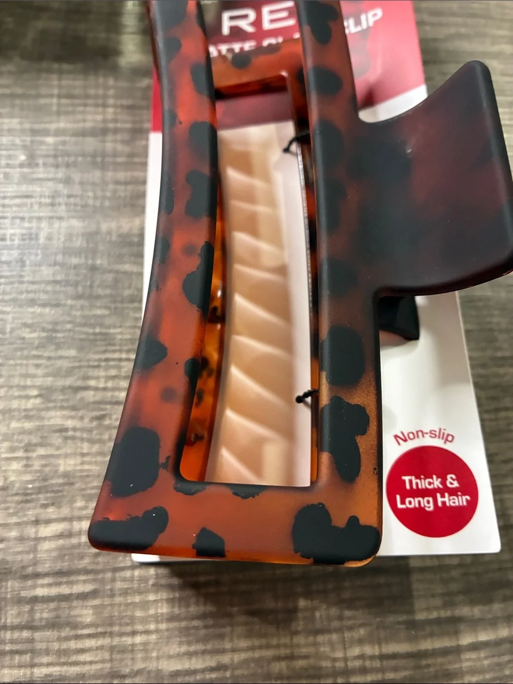 Red Matte Large Tortoiseshell Hair Clip - Red Brand